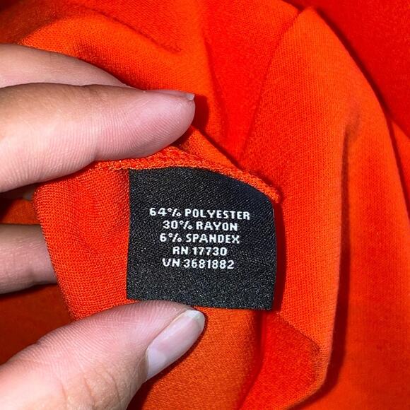 Victoria Beckham x Target Scallop Trim Ruffle Mini Dress Orange & Black Size 1X - Picture 9 of 9